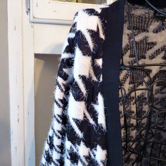 Adorable Alison Andrews Houndstooth Open Front Cardigan Sweater Size Small‎ - Picture 4 of 6